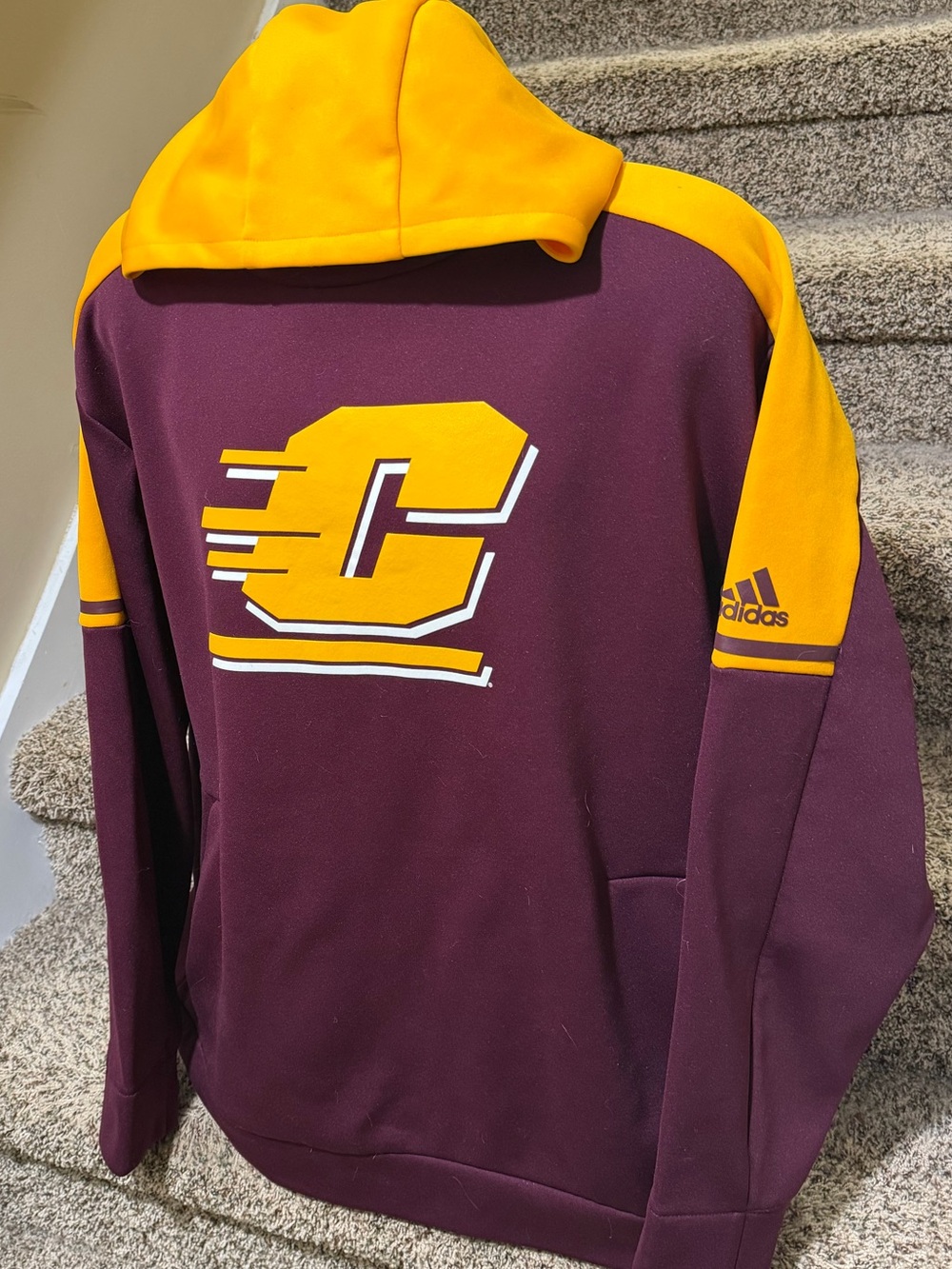 Adidas *Central Michigan University Chippewas* athletic men’s hoodie sweatshirt